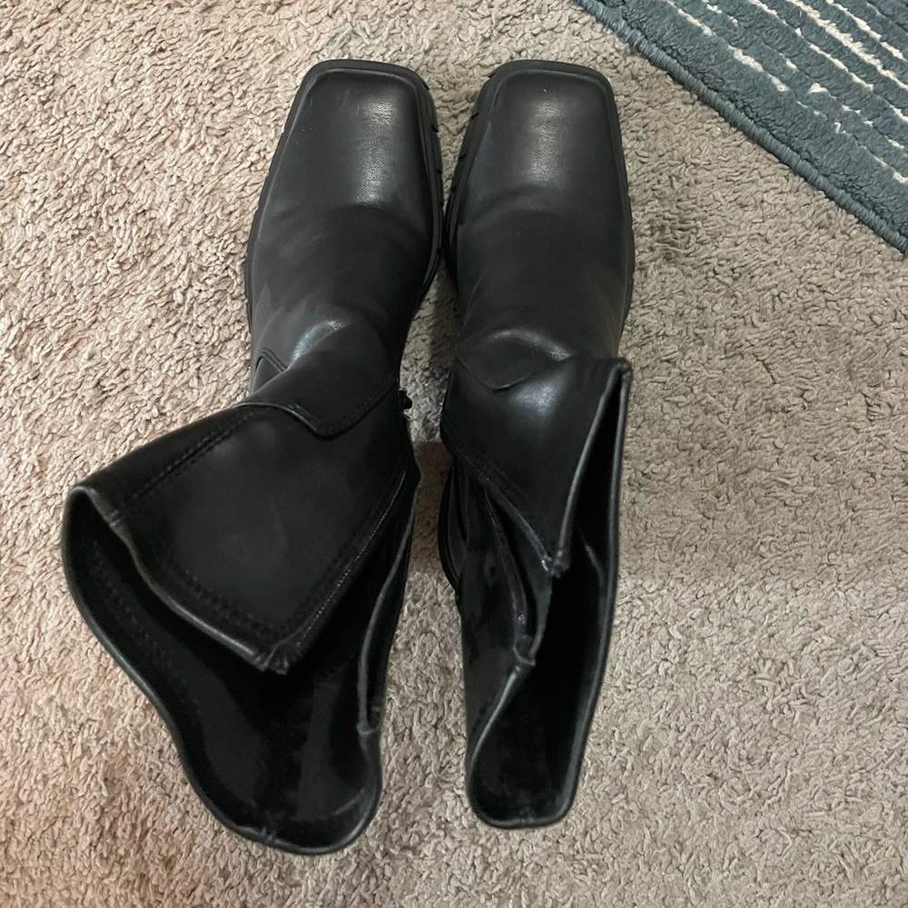 Aldo upstage black square toe boot! Worn once! Size 8